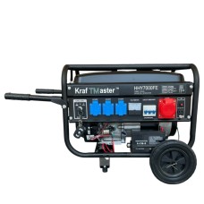 Мощен бензинов генератор 7.5 kW (13 к.с.) с дистанционно управление и колела – 220V / 380V / 12V, трифазен, професионален клас Мощен бензинов генератор 7.5 kW (13 к.с.) с дистанционно управление и колела – 220V / 380V / 12V, трифазен, професионален клас