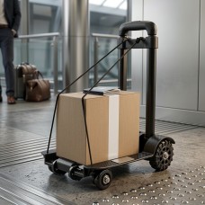 Сгъваема транспортна количка - С телескопична дръжка, товароносимост 40 кг, алуминий, 1.2 кг + 2 Бънджи въжета с куки Сгъваема транспортна количка - С телескопична дръжка, товароносимост 40 кг, алуминий, 1.2 кг + 2 Бънджи въжета с куки