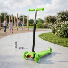 Детска сгъваема тротинетка 21st Scooter със светещи силиконови колела, Зелена Детска сгъваема тротинетка 21st Scooter със светещи силиконови колела, Зелена