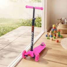 Детска сгъваема тротинетка 21st Scooter със светещи силиконови колела, розова Детска сгъваема тротинетка 21st Scooter със светещи силиконови колела, розова